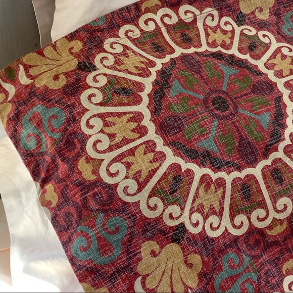 Pottery Barn Euro Sham Medallion Print Rust-Red, Tan, Gold Pillow Cover - Picture 2 of 11